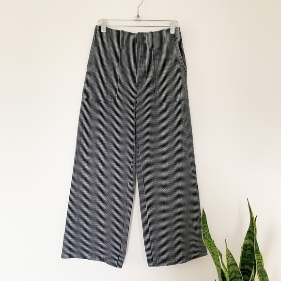 Club Monaco Pants - Club Monaco Stripe Black White Oversized Pocket Wide Leg Pants sz 0